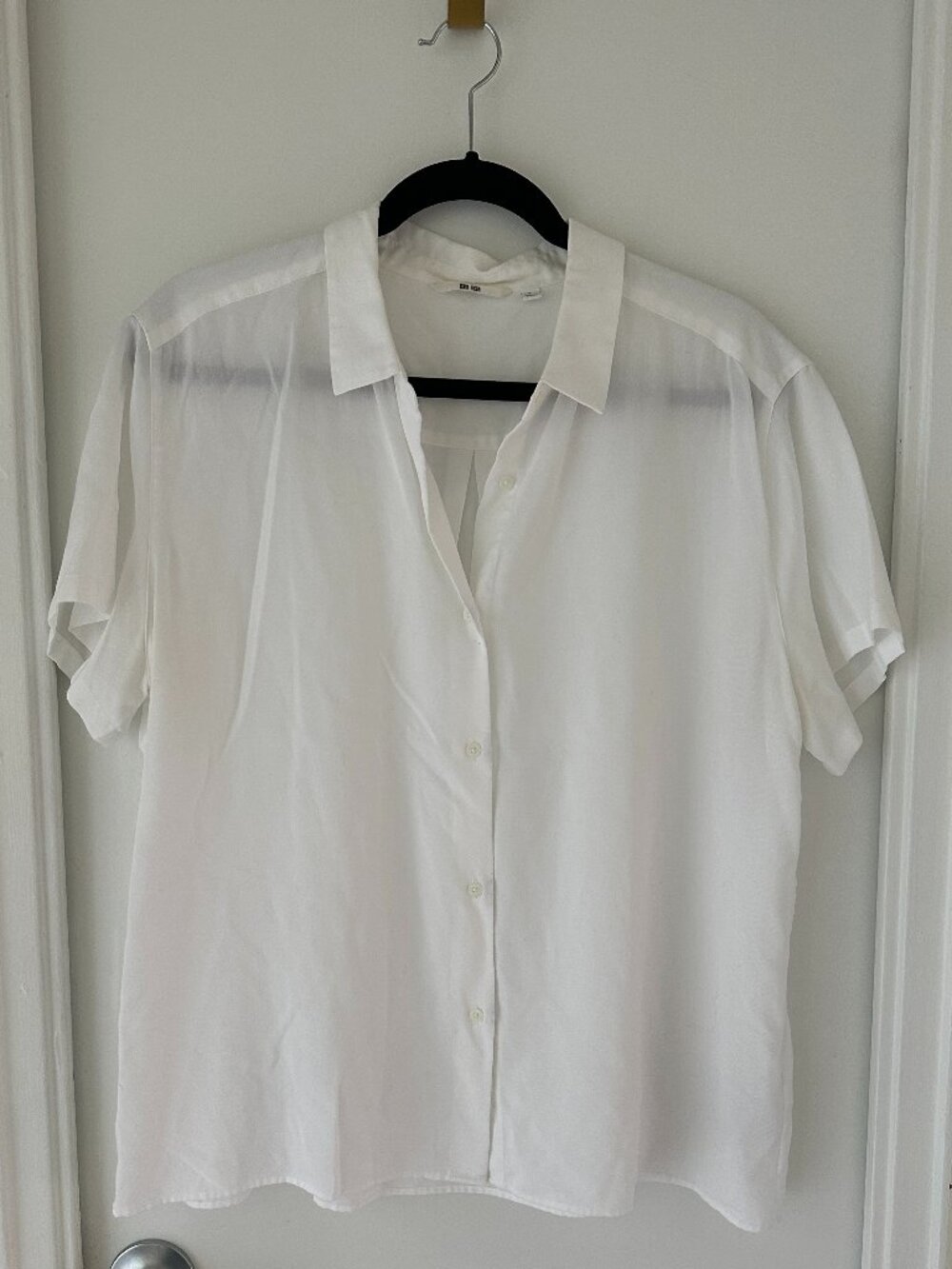 White Short Sleeve Button Down Shirt